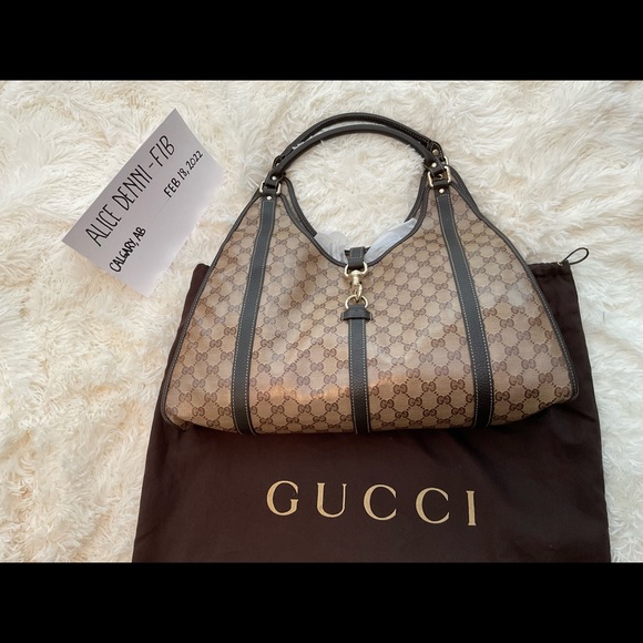 SOLD!!!!!!!!!!!!GUCCI CRYSTAL HOBO LEATHER BAG - Picture 1 of 3